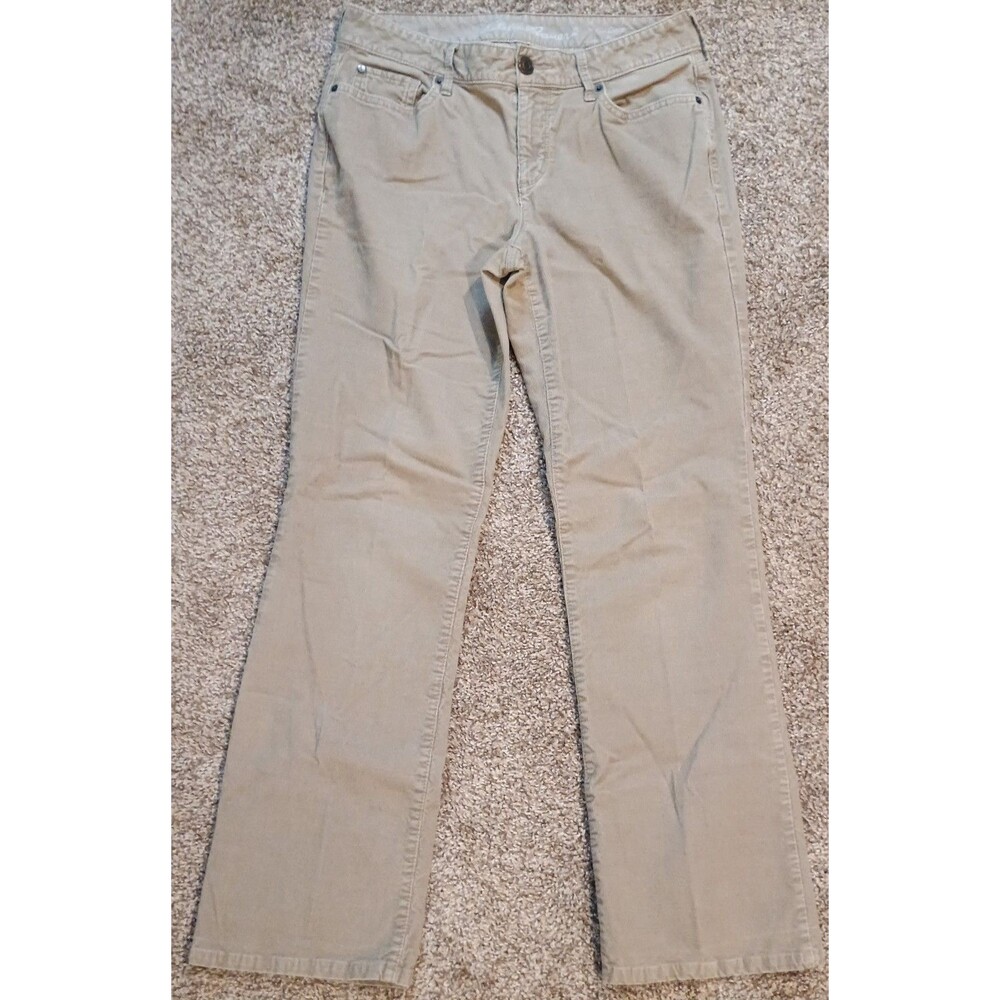 EDDIE BAUER Beige Curvy Bootcut Corduroy Pants Womens Size 4